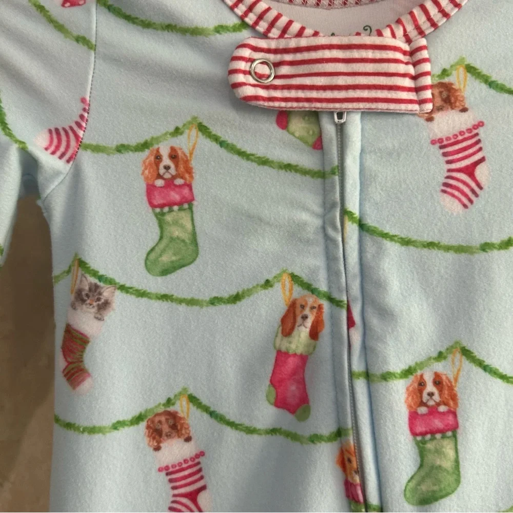 Serendipity by Shrimp and Grits Puppy Christmas Buttflap Pajamas
